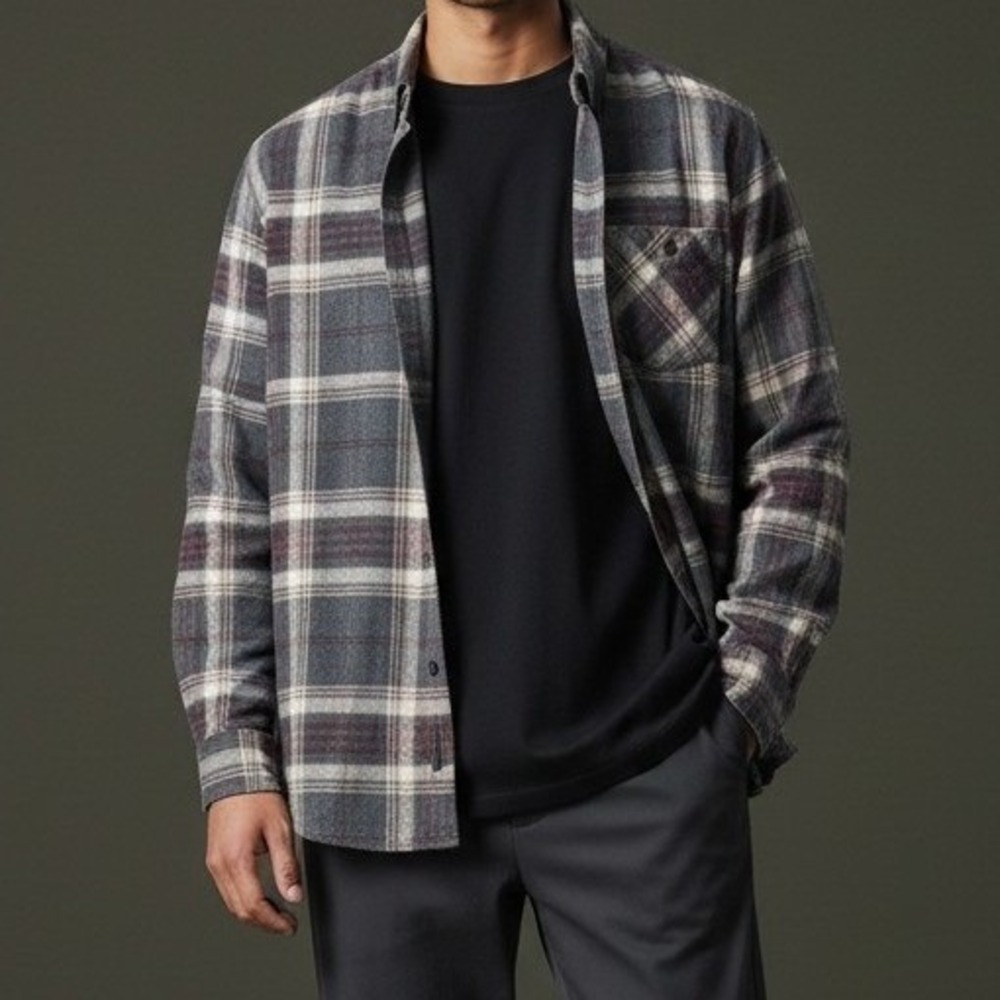 Roots Canada Mens Plaid Flannel Button Down Shirt Long Sleeve Casual Size L Gorp